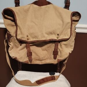 J Crew Leather & canvas messenger Bag